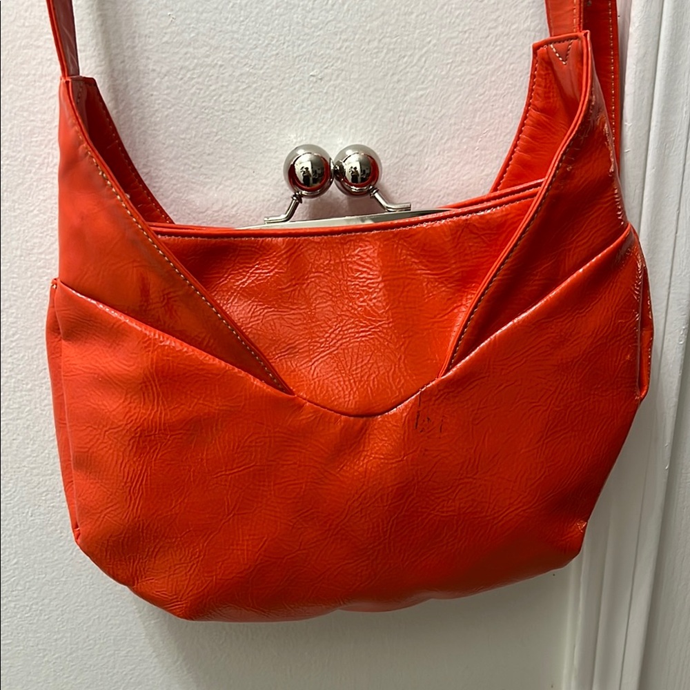 Kiss lock Elegant Orange Bow Clasp Bag - Picture 8 of 9